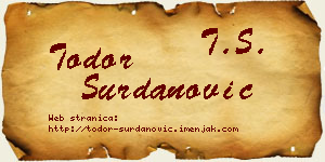 Todor Surdanović vizit kartica